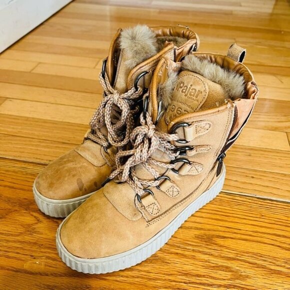 Pajar Cade Canada Shearling Insulated Tan Leather Ankle Winter Boot 6-6.5 - Picture 11 of 16